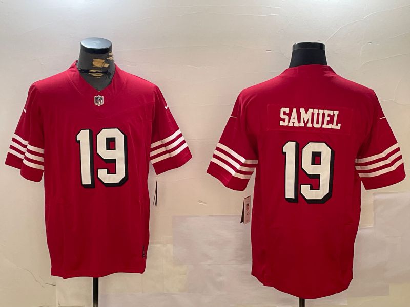 Men San Francisco 49ers #19 Samuel Red three generations 2024 Nike Limited NFL Jersey style 1